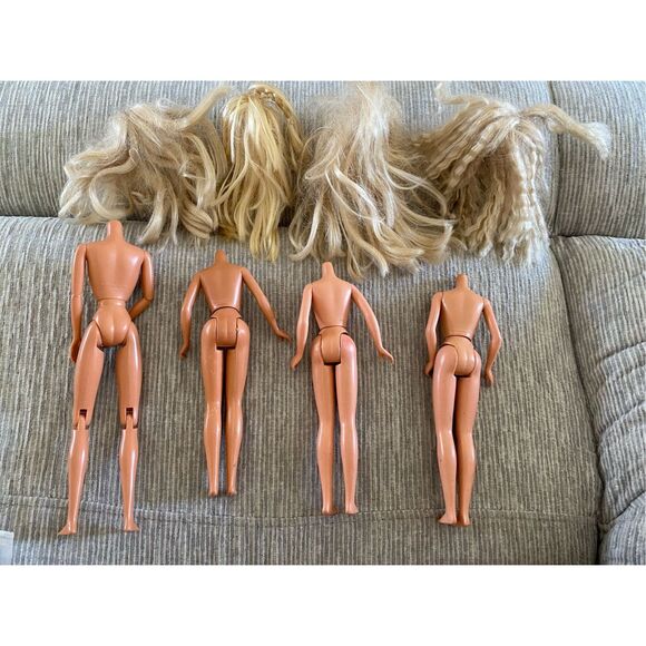 Lot of 4 Flawed Mattel Vintage Barbie Dolls Art Crafts Oddities Goth Punk Emo - Picture 2 of 5